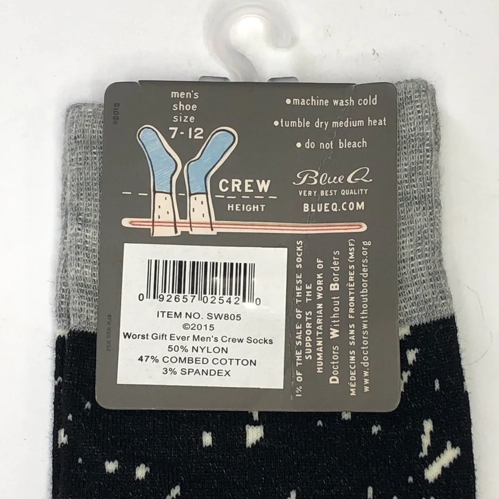 NWT Blue Q novelty socks Worst Gift Ever sad sock